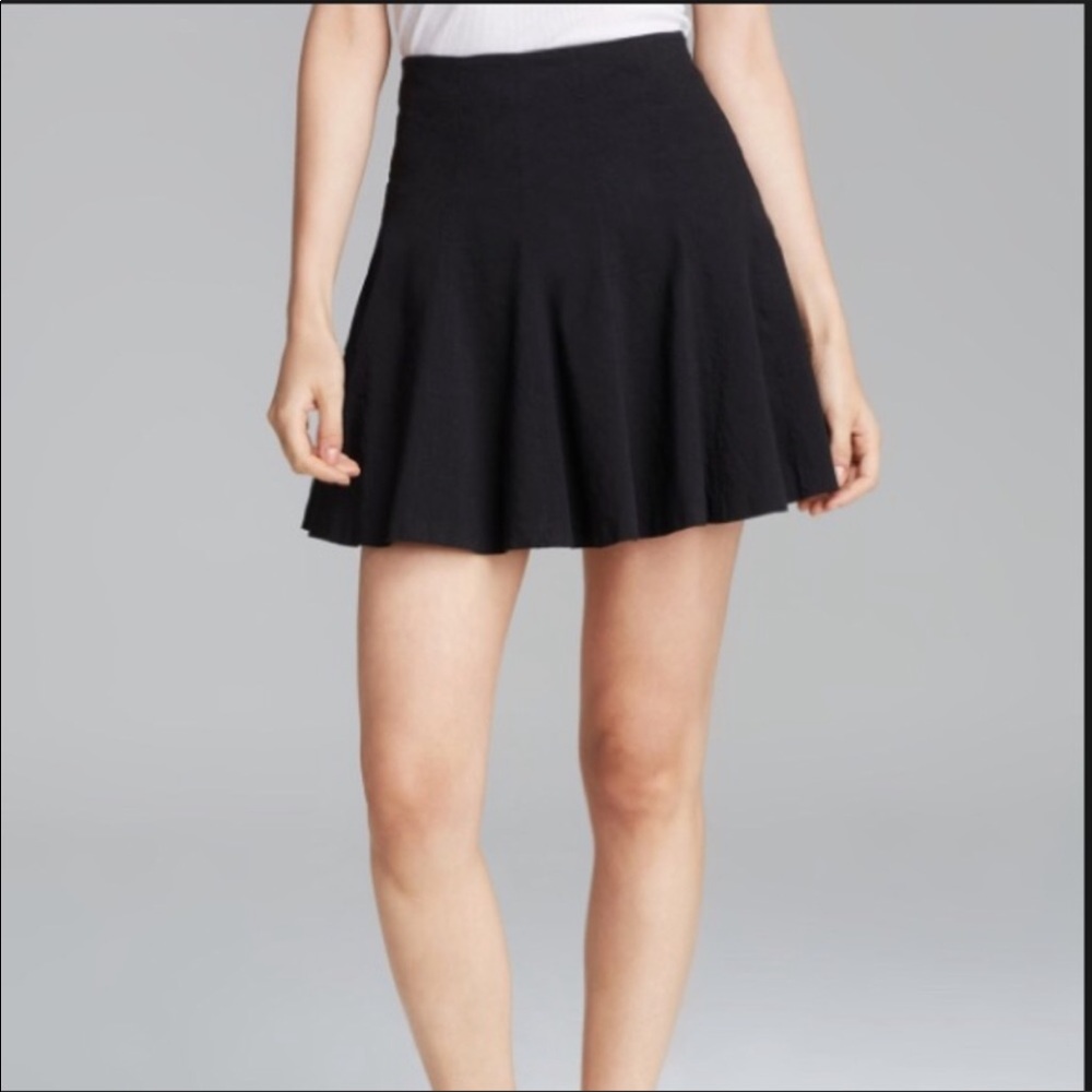 THEORY black “Eliza” mini skirt